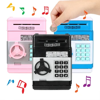 

Cash Coins Saving Box ATM Bank Safe Box Password Money Box Automatic Insert Bills Christmas Gift Electronic Piggy