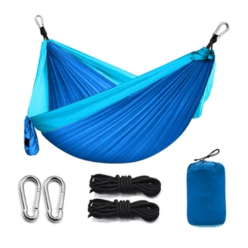 

Outdoor Camping Hammock Parachute Cloth 260 x 140 Single Camping Hammock Lightweight Nylon Portable Hammock