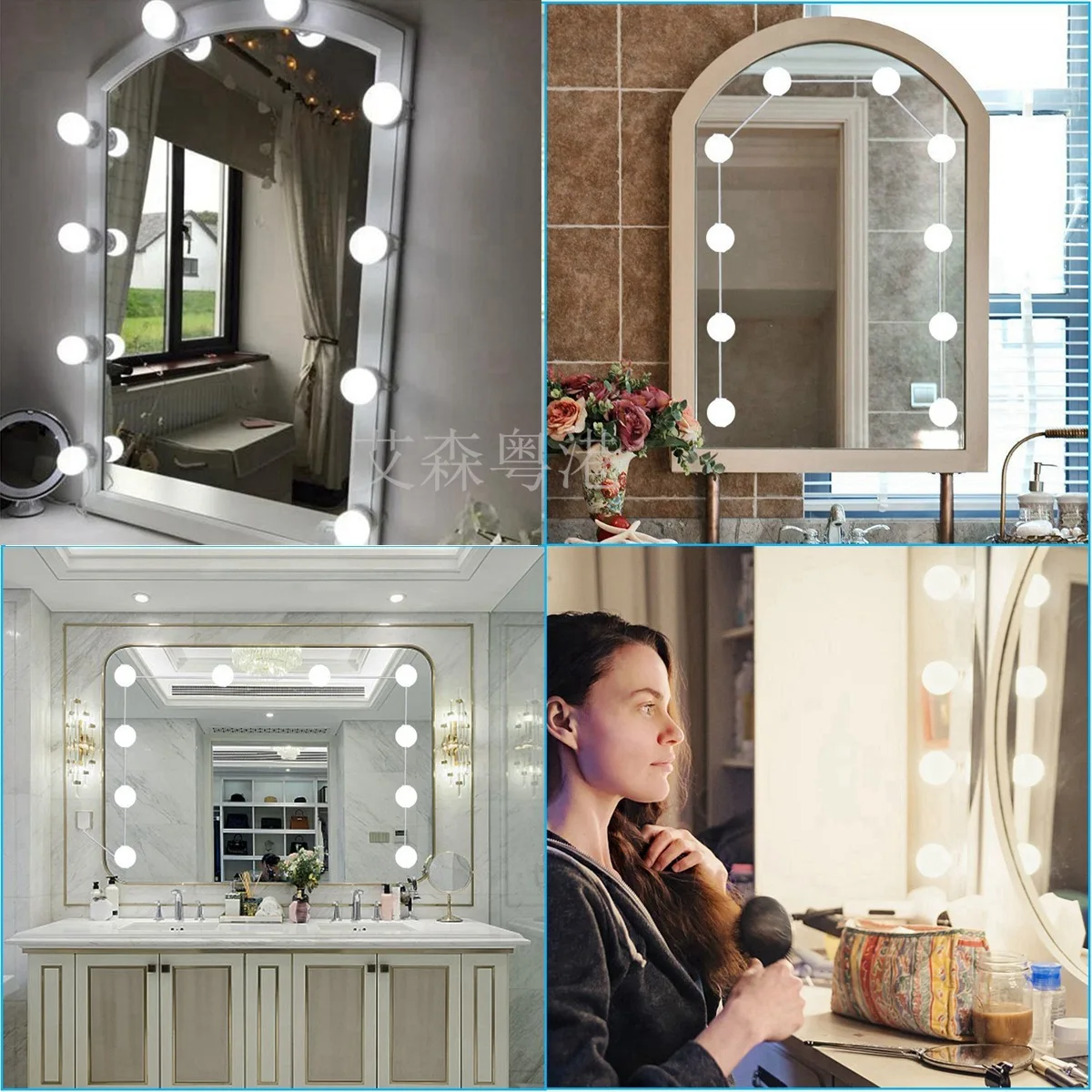 

Hong Kong/Guangdong New Style Hollywood LED Mirror Front Light Modern Minimalist LED jing zi deng Bathroom Toilet Fill Light Mak