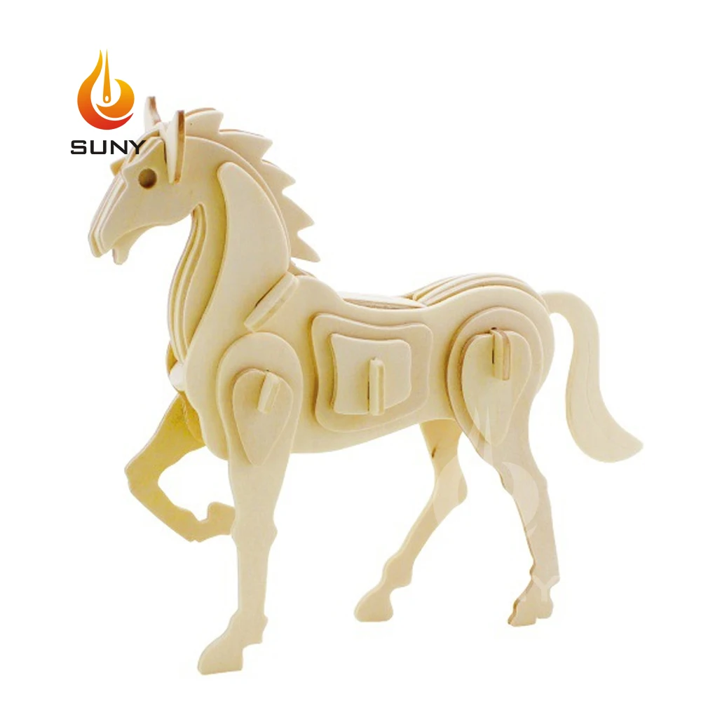 Horse Лазерная резка Diy животные игрушки 3d деревянная головоломка игрушка забавная Сборная модель дерево ремесло наборы украшение стола для детей Дети - Цвет: Horse