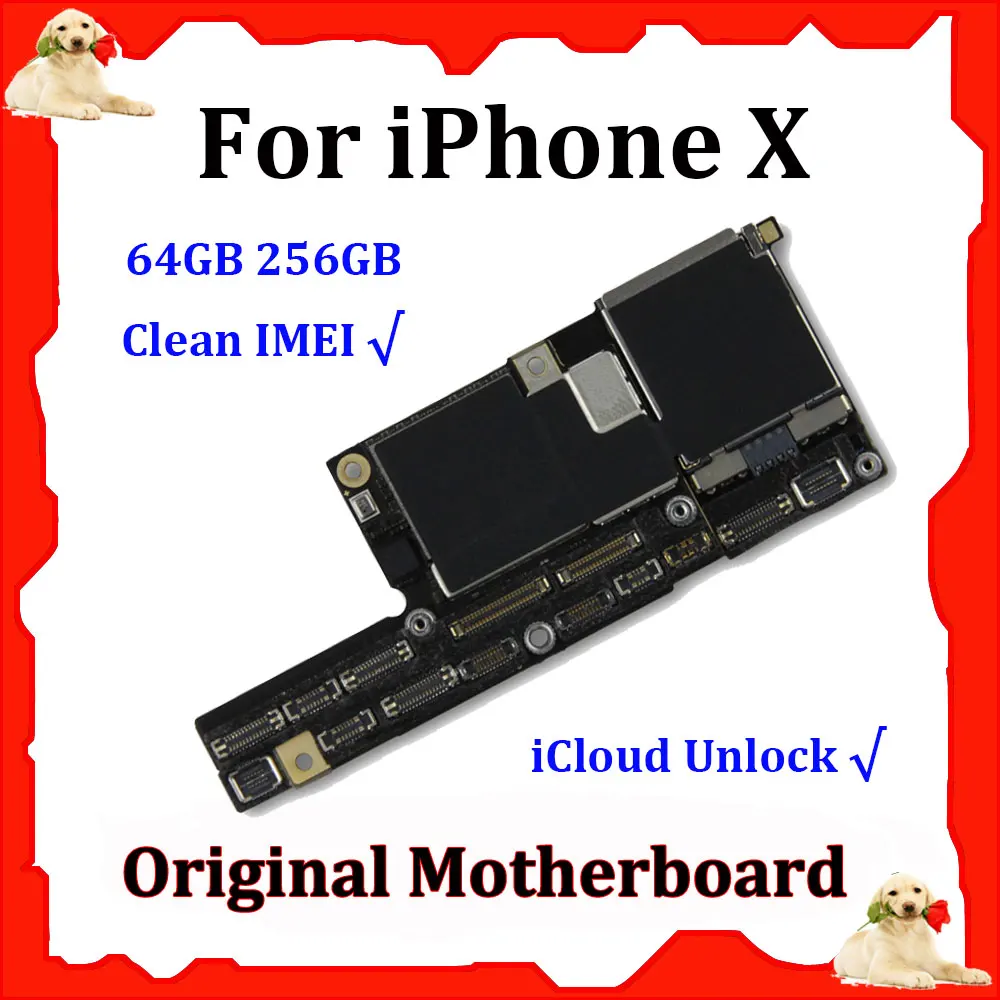 

For iPhone X 64g 256g Original Mother board Free iCloud No Face ID iOS Updated Unlocked Logic Board Motherboard Mainboard Plate