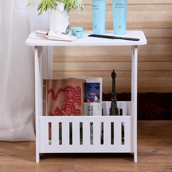 

Small Side Table Coffee Table for Living Room Desk Leisure Magazine Storage Rack Table Hollow Carve modern simple magazine table