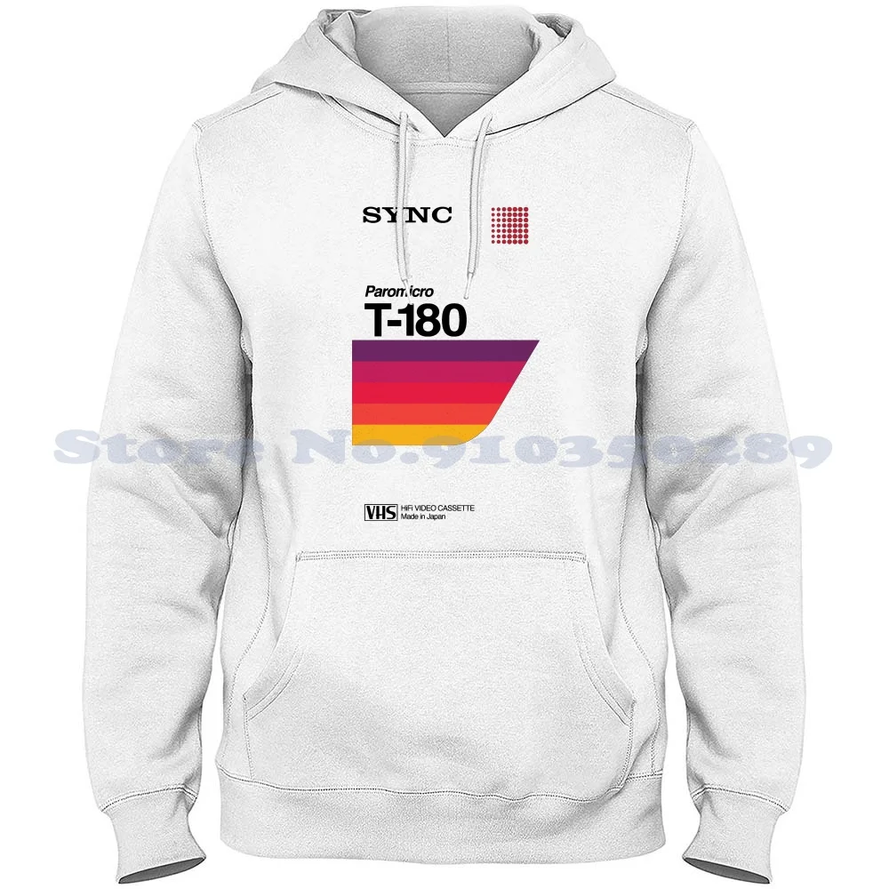 Sync T-180 Hifi Video Cassette Felpe Con Cappuccio Felpa Per Uomo Donna Sync Cassette Vhs Blank Video Retrowave