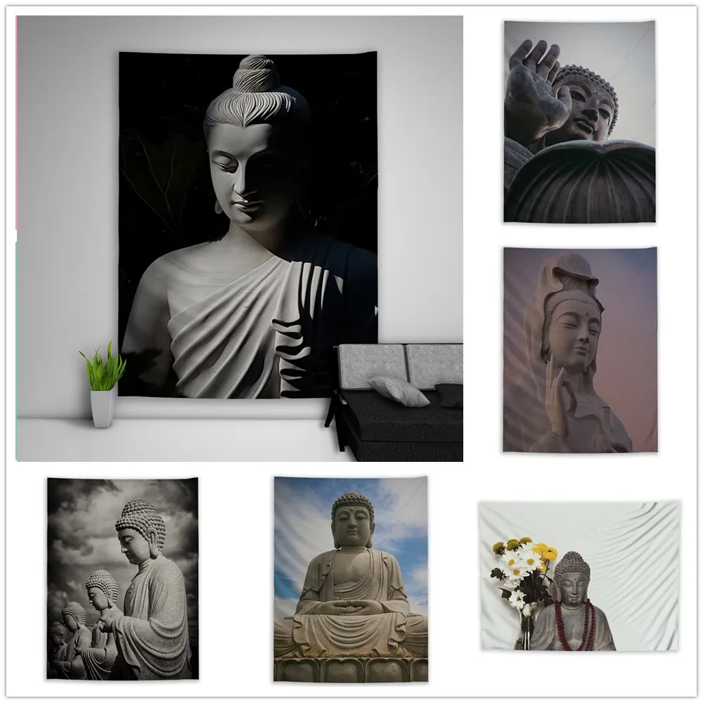 Buddha Motivational Tapestry Art Wall Hanging Sofa Table Bed Cover Home Decor 