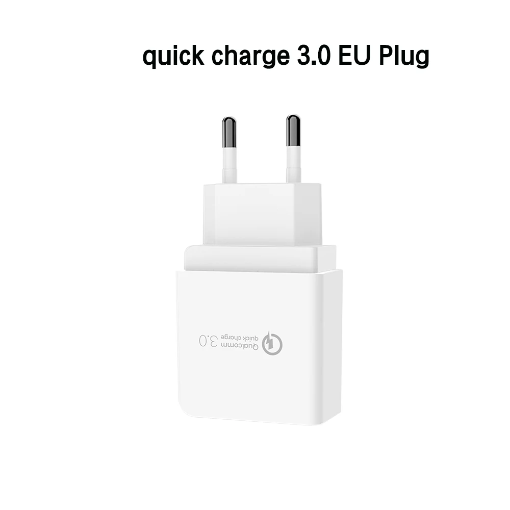 White EU Plug Usb зарядное устройство Quick Charge 3,0 18 Вт США ЕС Великобритания вилка настенное мобильное быстрое зарядное устройство для Iphone X 8 7 samsung Xiaomi huawei Qc3.0 Быстрая зарядка - Тип штекера: White EU Plug