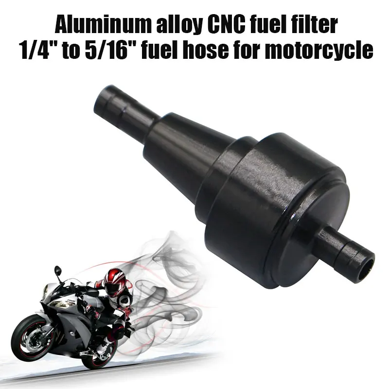 Vehemo 1/4" Turn 5/16" Motorcycle Fuel Filter Aluminum Alloy Fuel Filter Accessories Vehicle Parts Engine Fuel Filter