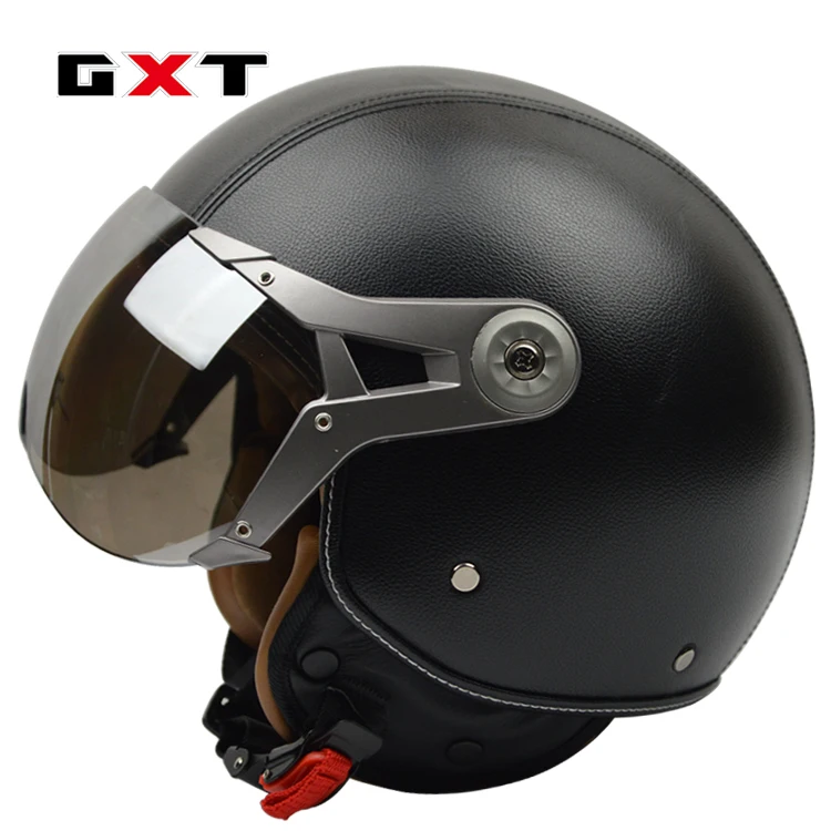 GXT мотоциклетные винтажные шлемы ретро Половина лица Casco мотокросс шлем скутер casco motocicleta кожаный шлем для Harley - Цвет: 4