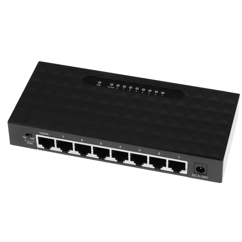 Сетевой коммутатор 8 портов RJ45 LAN Gigabit Ethernet концентратор сплиттер с Vlan для настольного ПК