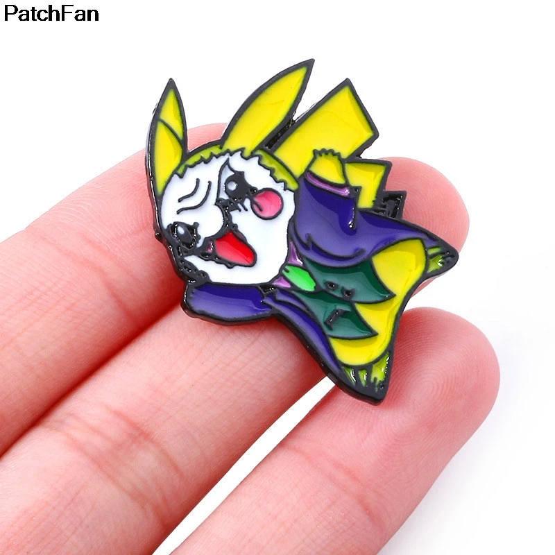 Patchfan Джокер Карманный Монстр Пикачу мультфильм эмаль брошь булавки insignia para рюкзак «сделай сам» одежда для сумки, бейджи A2664