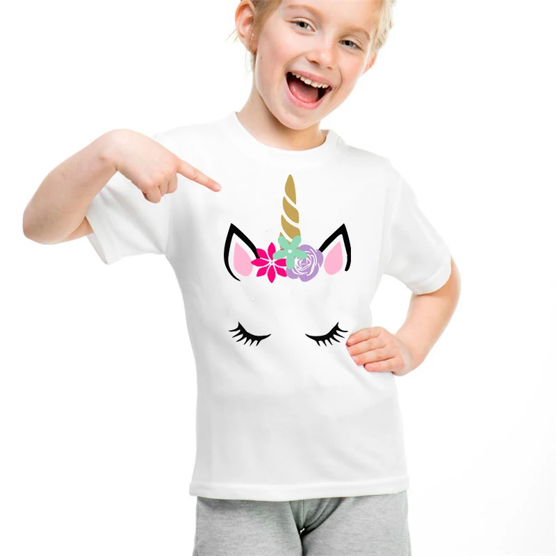 1PC Unicorn Printed Family Matching Clothes T Shirt Fashion Mother and Daughter Clothes Mommy and Me Family Look Tshirt Outfits 3