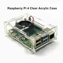 Heißesten Raspberry Pi 4 Modell B Klar Acryl Fall Gehäuse Box Raspberry Pi 3B + Schutzhülle für RPI 4B mit Lüfter