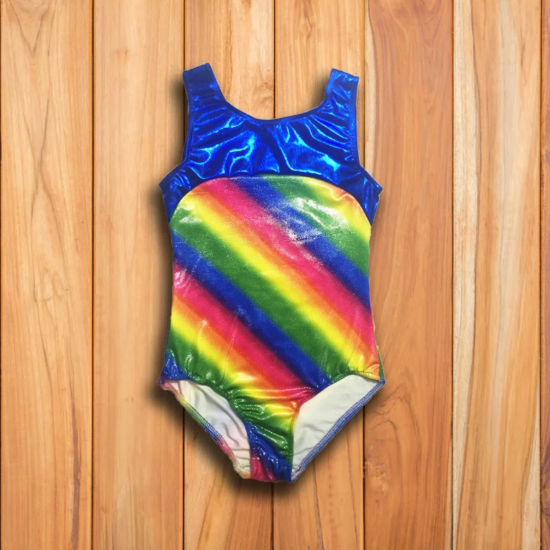 Hot Sale Cheap Rainbow Kids Girls Children Dance Swimming Gymnastics Leotards