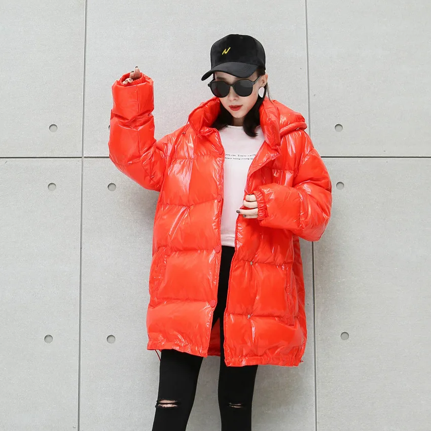 

2019 New Style Korean-style Best Friend-down Jacket Cotton-padded Clothes Women's Loose-Fit Winter New Style CEC Bright Surface