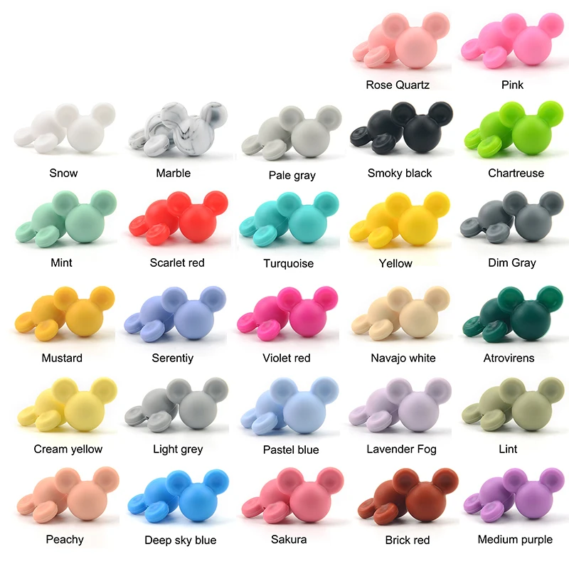LOFCA 10 stücke Blatt Silikon Perlen Donuts BPA FREI Food Grade Baby Silikon Kaktus Zahnen Perlen Spielzeug Baby Schnuller Kette geschenk DIY – Detail 20