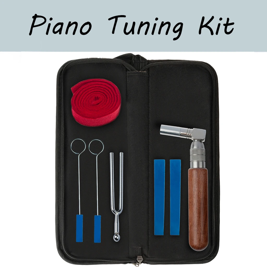

Piano Tuning Kit With Rosewood Handle Hammer Rubber Wedge Mute Tuning Fork+Case Piano Tools