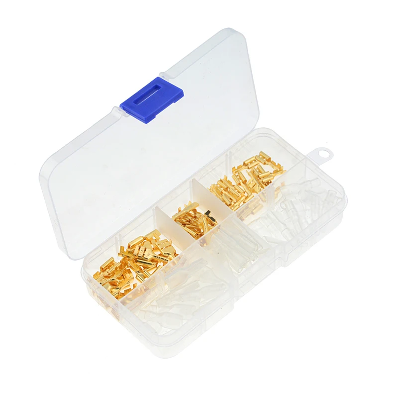 

120PCS/box Gold Insulated Wire Connector Electrical Wire Crimp Terminals 2.8 4.8 6.3mm Spade Connectors Assortment Kit