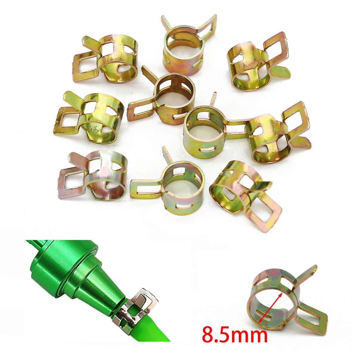 100 Colliers De Serrage Ressort - 10 Tailles De 6 à 22 Mm, Acier 65Mn, Pour Tuyaux Et Flexibles