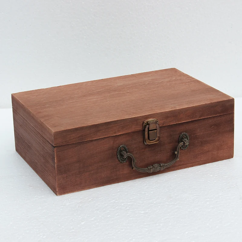 New Wooden box receiving box desktop solid retro gift packaging rectangular wooden storage box clamshell Receive a case New Wooden box receiving box desktop solid retro gift packaging rectangular wooden storage box clamshell Receive a case
