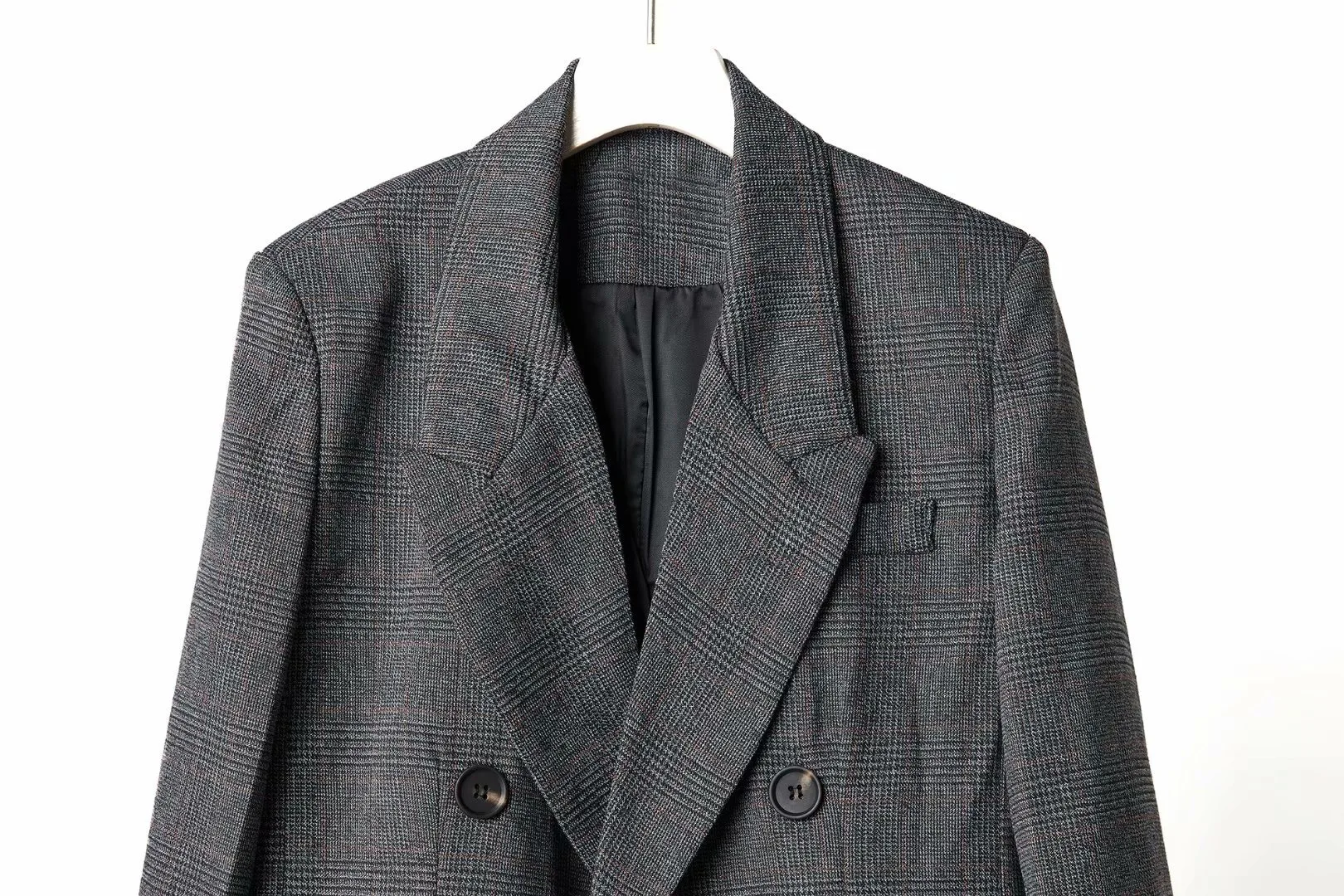 

F4173-Western Style WOMEN'S Dress 2019 Spring And Autumn New Style Mid-length Double Breasted Pattern Suit Jacket Women's