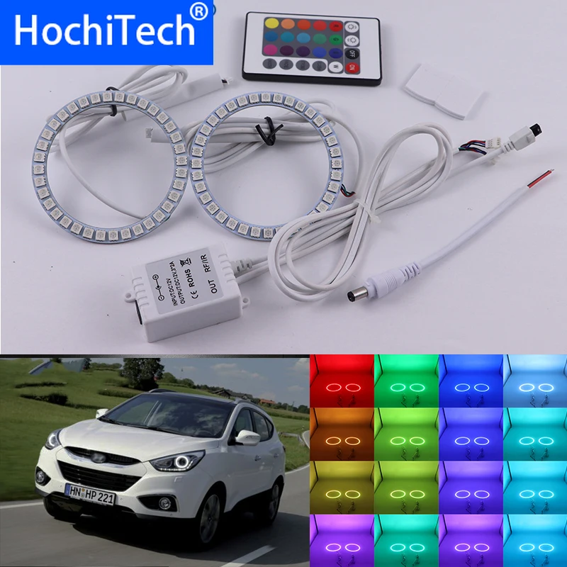 Для Hyundai ix35 2010 2011 2012 Многоцветный комплект светодиодов глаза ангела RGB гало кольца