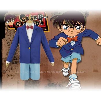 

Japanese Detective Conan Case Closed Anime Kids Adult Edogawa Party Cosplay Costume Children Coat Pants T-shirt Tie Clothing Set