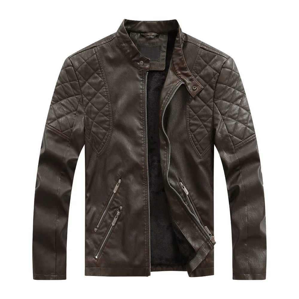 New arrive brand motorcycle leather jacket men Leather Coats Causal motorcycle pu leather chaqueta cuero hombre men clothing