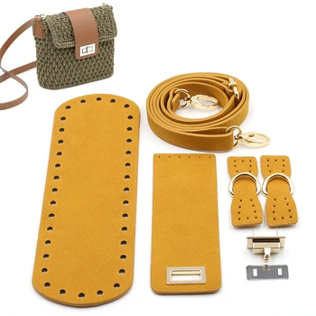 

5 Pcs/Set Artificial Leather Shoulder Bag Replacement Sewing Accessories for DIY Hand-Woven Crocheting Handbag Projects Making