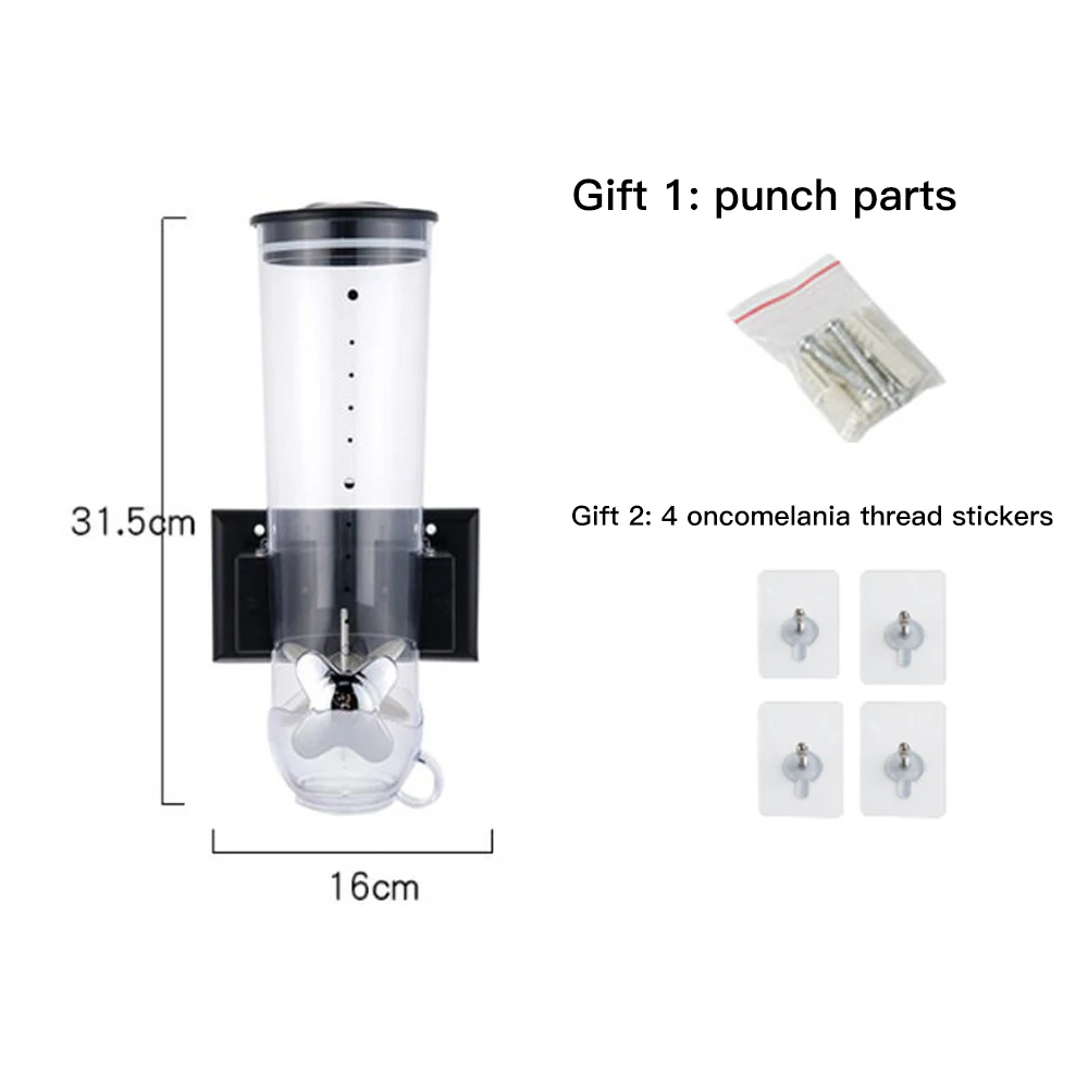 1pc Creative Cereal Dispenser Bottle Tank Kitchen Storage Box Grain Dry Food Cans Container Snack Nuts Candy Barrel Household