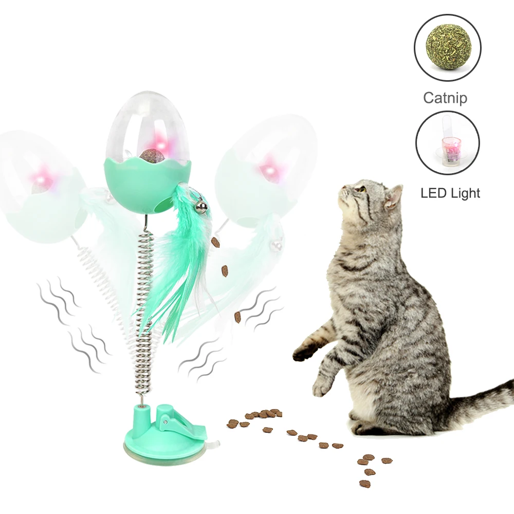Cat Toy LED Funny Cat Sucker Elastic Cat Toy Stick With Catnip Feather  Interactive Feeder toys for Cats Not Boring Cat Supplies
