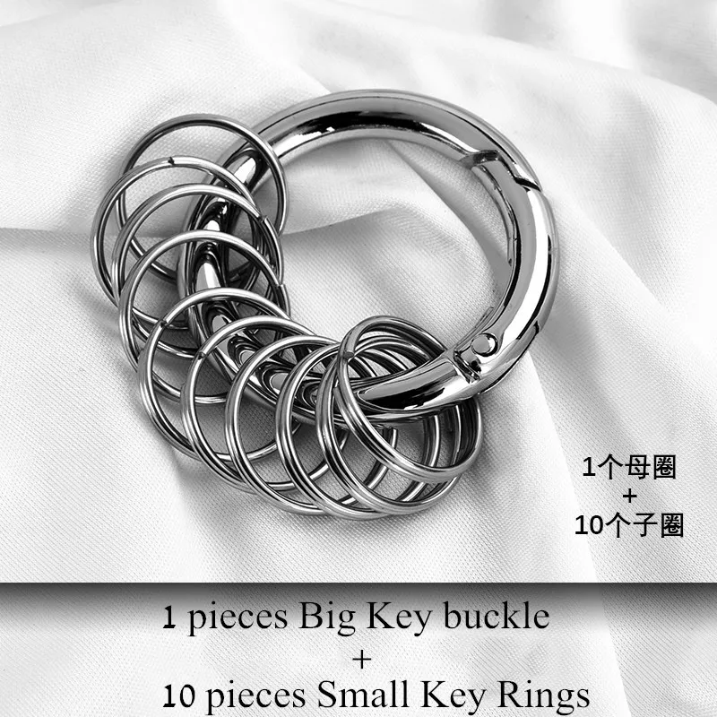 QOONG 1 Big Ring + 10 Small Rings Keychain Wait Hanged Key Chain