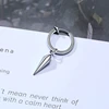 SMALL TREE SINGLE SPIKE ONCH EARRINGS FOR MEN HUGGIE HINGED STAINLESS STEEL MALE JEWELRY ► Photo 3/5