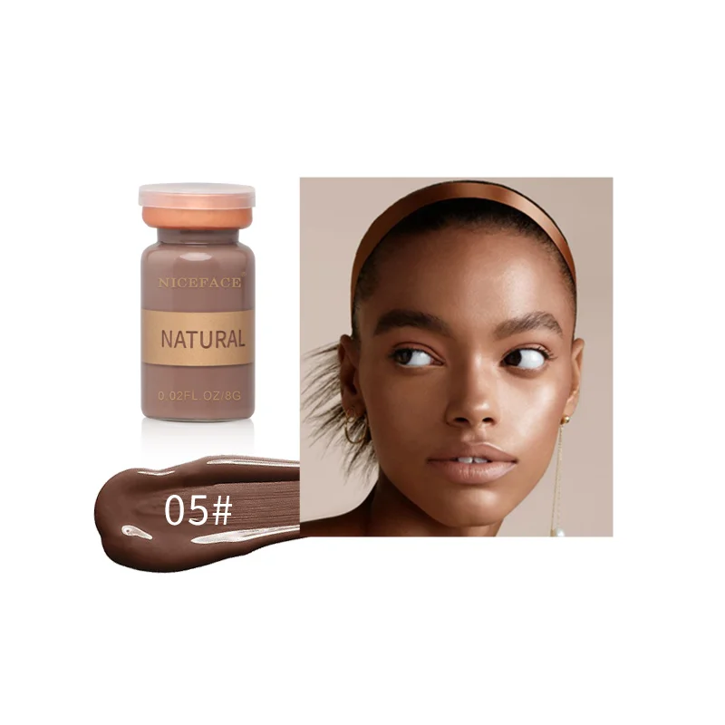 NICEFACE 5 Colors Liquid Full Cover Concealer Foundation Mineral Facial Base Cream Coverage Brighten Moisturizer Makeup 3