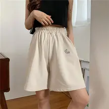 Aliexpress - Shorts Women Embroidery Elasticity Lovely Girls Korean Style Sweet Students Harajuku Colorful Simple Oversize Trousers Female