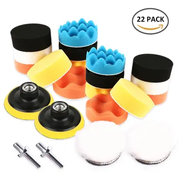 

22pcs Buffing Pad Set Thread Auto Car Polishing pad Kit for Car Polisher + Drill Adaptor M10 Power Tools accessories