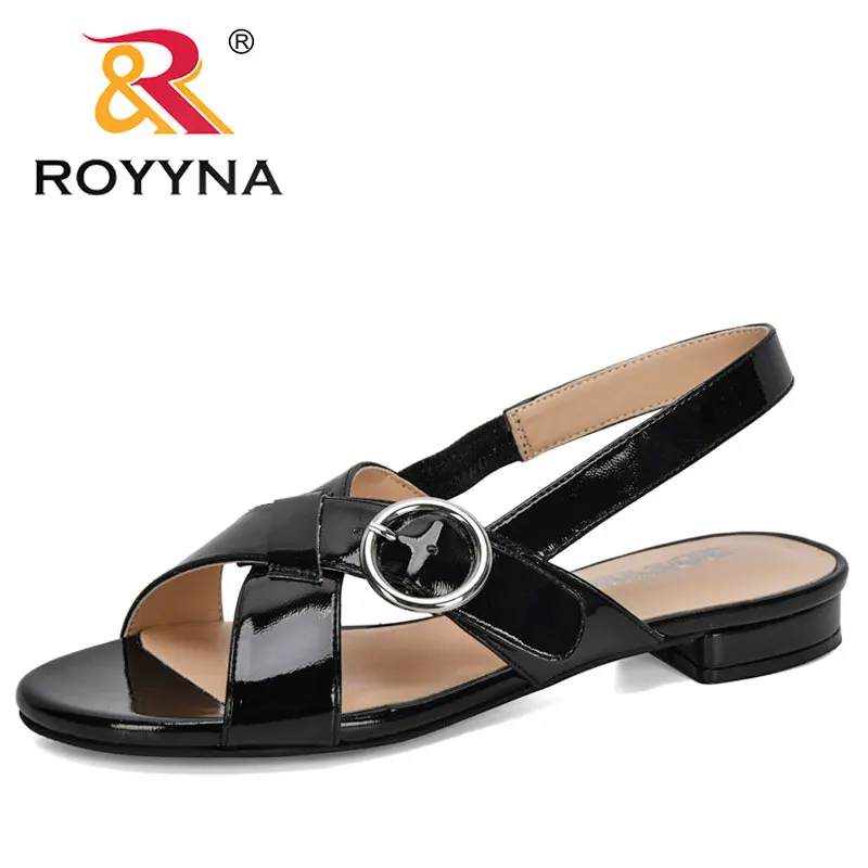 ROYYNA/Новинка 2020 года; дизайнерская Летняя обувь; босоножки на плоской подошве без застежки с открытым носком; женские сандалии в римском стиле; Mujer Sandalias; женские вьетнамки|Боссоножки и сандалии| | АлиЭкспресс