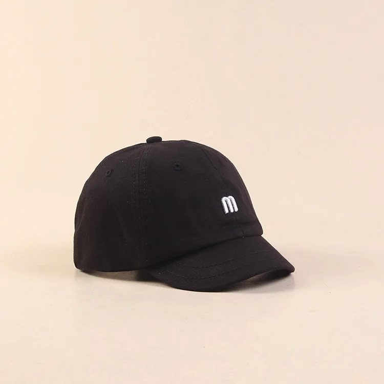 Высокое качество M буквы бейсболка хлопок открытый короткий край Snapback модные спортивные шапки для мужчин и женщин Повседневная Кепка - Цвет: Black