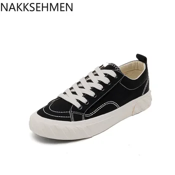 

NAKKESHMEN-2020 Autumn New Student Sneakers Canvas Shoes Women's Korean Version Fashion All-match White Shoes