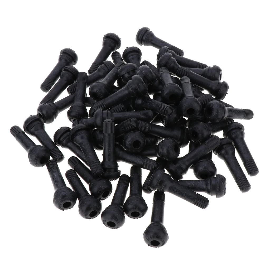 100pcs Auto TR414 Rubber Snap-in Tire Valve Stem for ATV, Lawn Mower