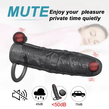 Adult Sex Toys Penis Vibrating Condoms Enlargement Men Reusable Dick Condom Vibrator Penis Sleeve Sex Toys for Couples 6