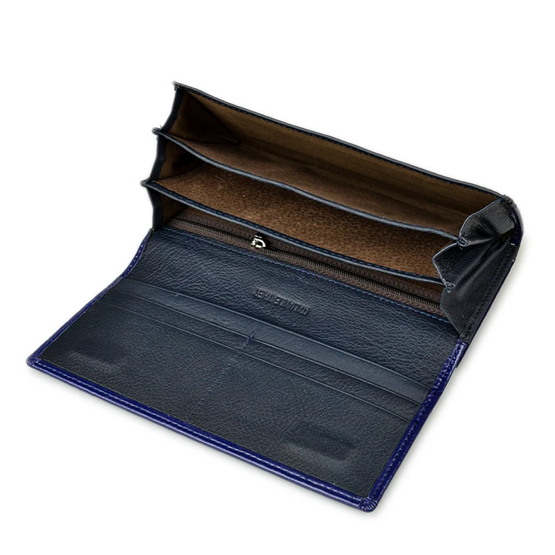 Women's Wallet High Quality Oil-Wax Genuine Leather Wallet Women Long Ladies Coin Purse Card Holder Femme Blue Purse Women's Wallet High Quality Oil-Wax Genuine Leather Wallet Women Long Ladies Coin Purse Card Holder Femme Blue Purse