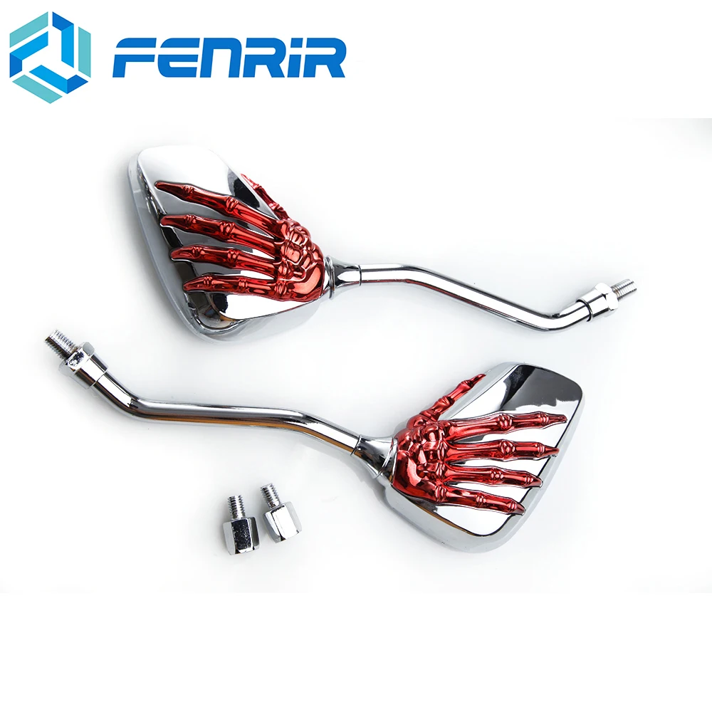 FENRIR мотоциклетные хромированные скелетоны с черепом боковое зеркало заднего