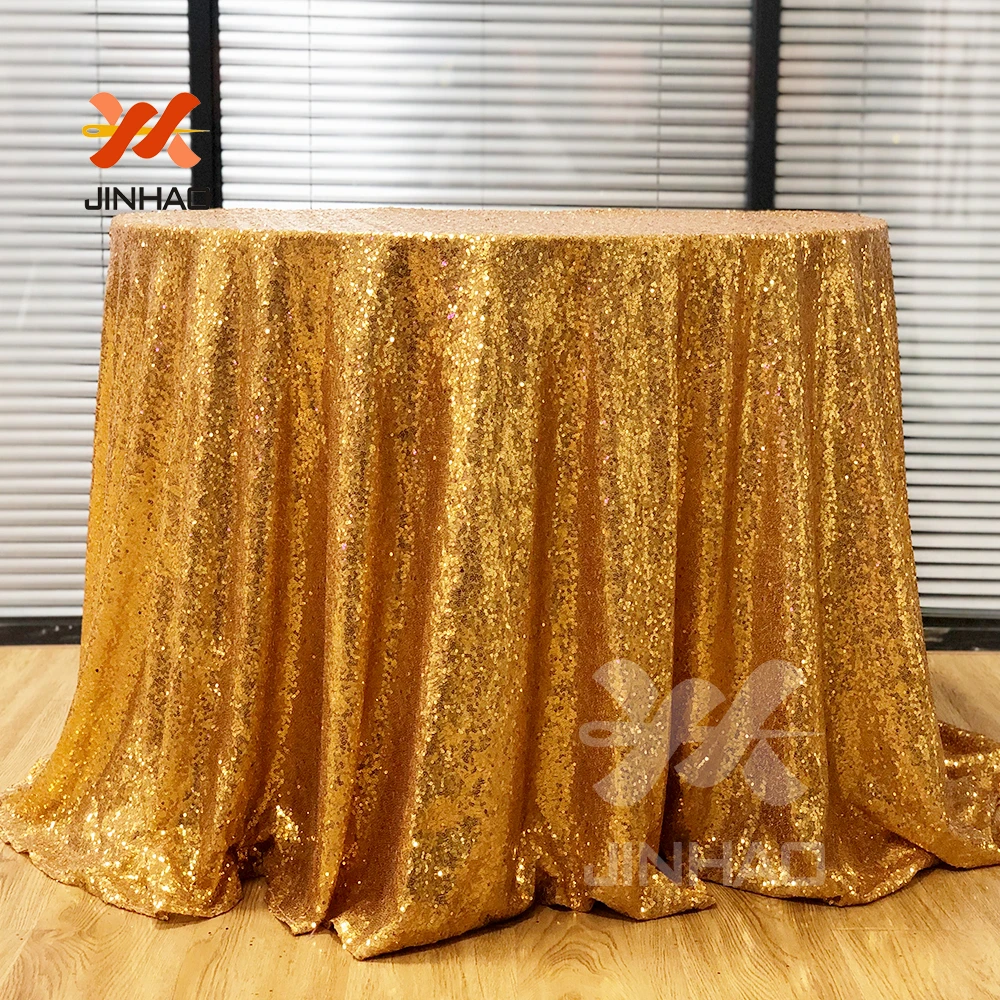 Good Quantity 72inch 180cm Gold Table Cloth Waterproof Round Sequin Tablecloth Wedding