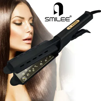 

SMILEE Four-gear temperature adjustment Ceramic Tourmaline Ionic Flat Iron Hair Straightener For Women Widen panel
