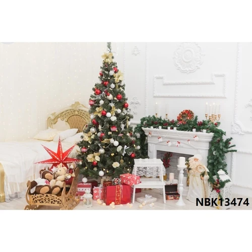 Yeele Рождественский фон елка занавеска для камина подарок звезда игрушка кукла ребенок Виниловый фон для фотосъемки декорации фотостудии - Цвет: Оранжевый, красный