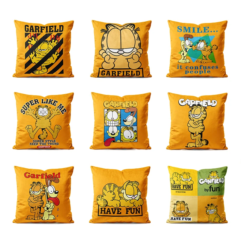 Новинка Kawaii Garfield Детская мультяшная плюшевая подушка Чехол Диван Подушка Сделай