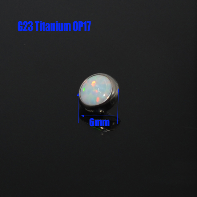 G23 4mm&5mm&6mm&7mm G23 Titanium Opal Stone Dermal Anchor Top Micro Skin Diver Surface Piercing Body Jewelry