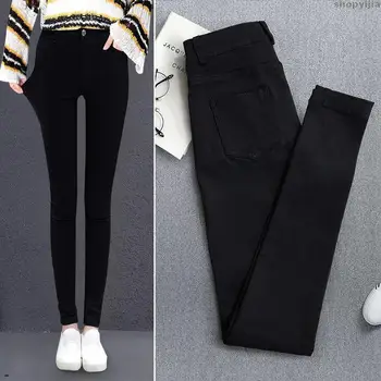 

New High Elastic Skinny Pencil Jeans Stretch Black Jeans Spring Vintage High Waist Autumn Denim Spring Pants Jeans