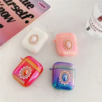

Colorful water drop rainbow pearl earphone hard Case For Airpods 1 2 Pro Wireless charging Bluetooth headset cute cover