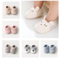 Chaussures en tissu de coton pour bébés garçons et filles, toutes saisons, motif de dessin animé, unisexe, antidérapantes, respirantes, à fond souple, pour tout petits de 0 à 18M 
