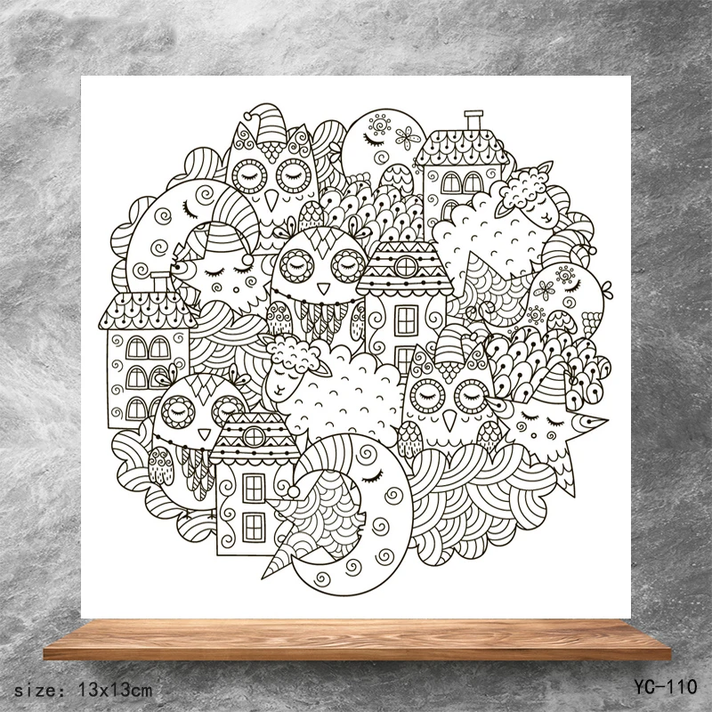 

ZhuoAng Beautiful owl Clear Stamps/Silicone Transparent Seals for DIY scrapbooking photo album Clear Stamps